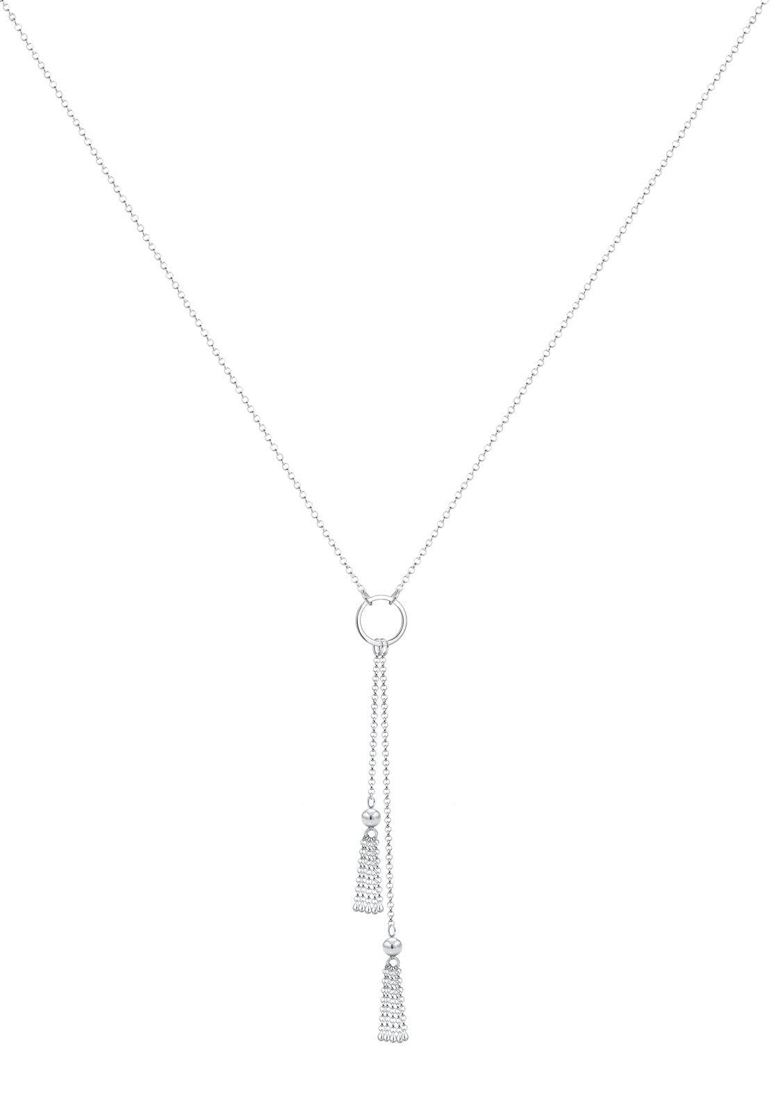 Elli Collier Femme en Y Pendentif à Gland en Argent Sterling 925