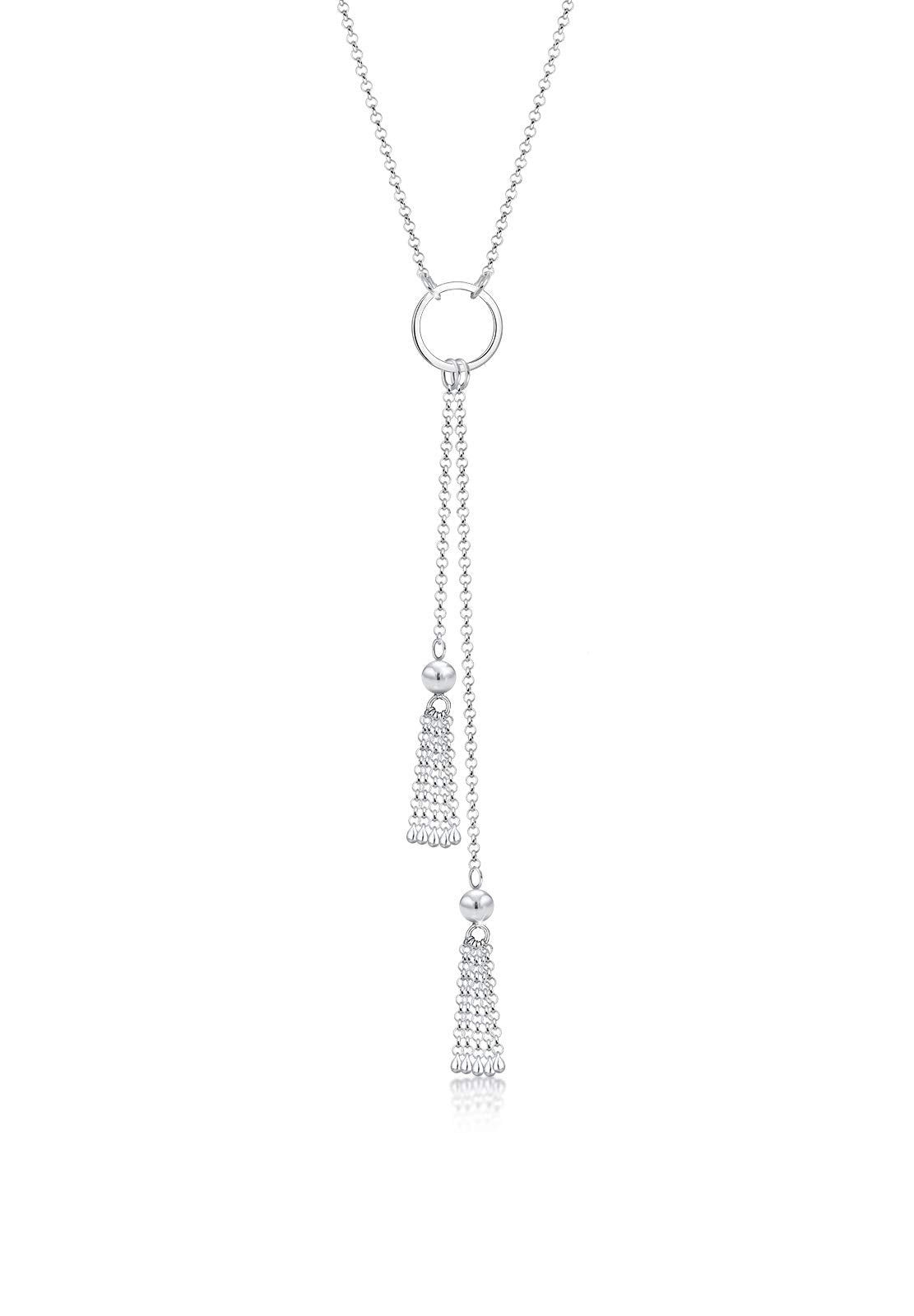 Elli Collier Femme en Y Pendentif à Gland en Argent Sterling 925