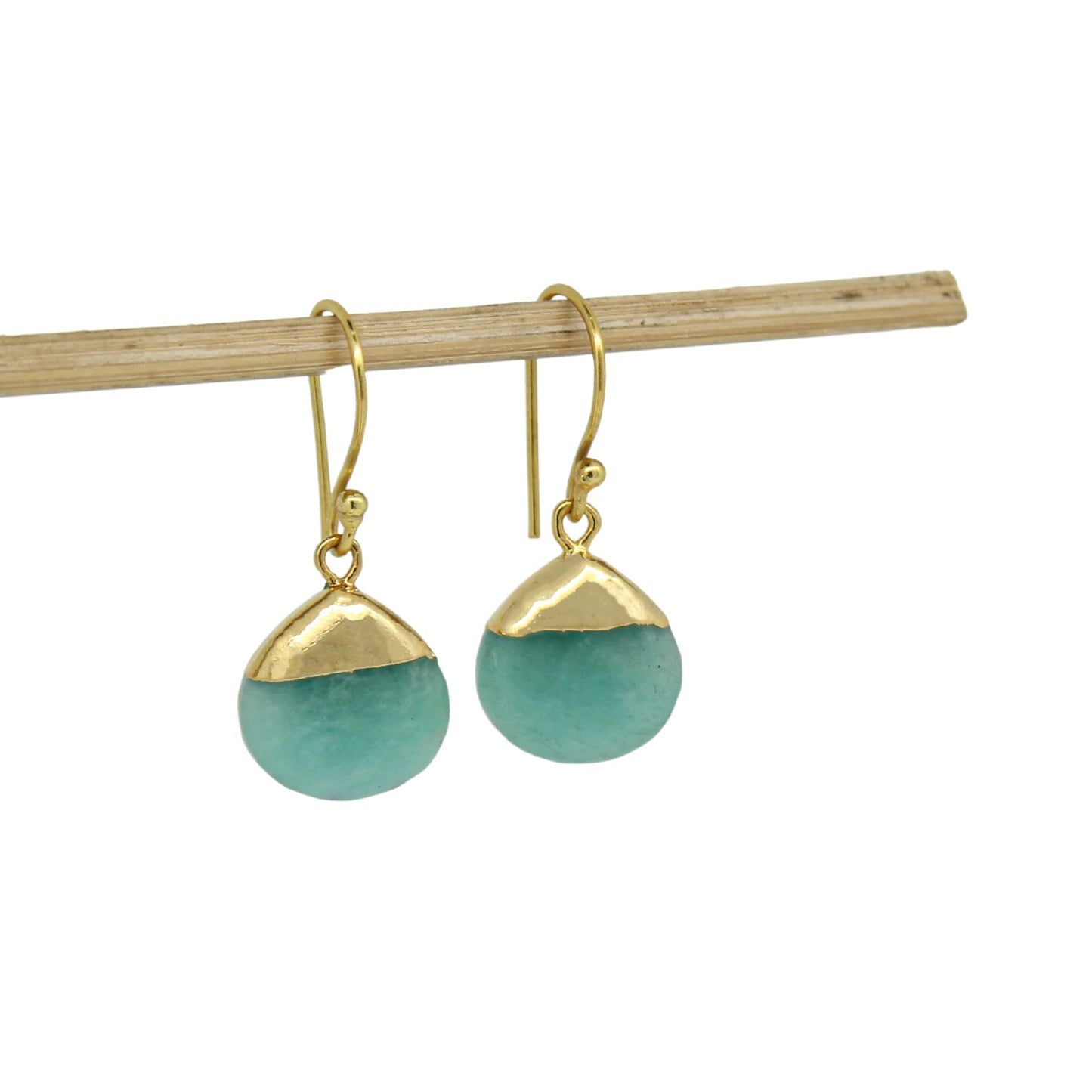 Gempires – boucle d'oreille à crochet en forme de poire plaquée électro naturelle