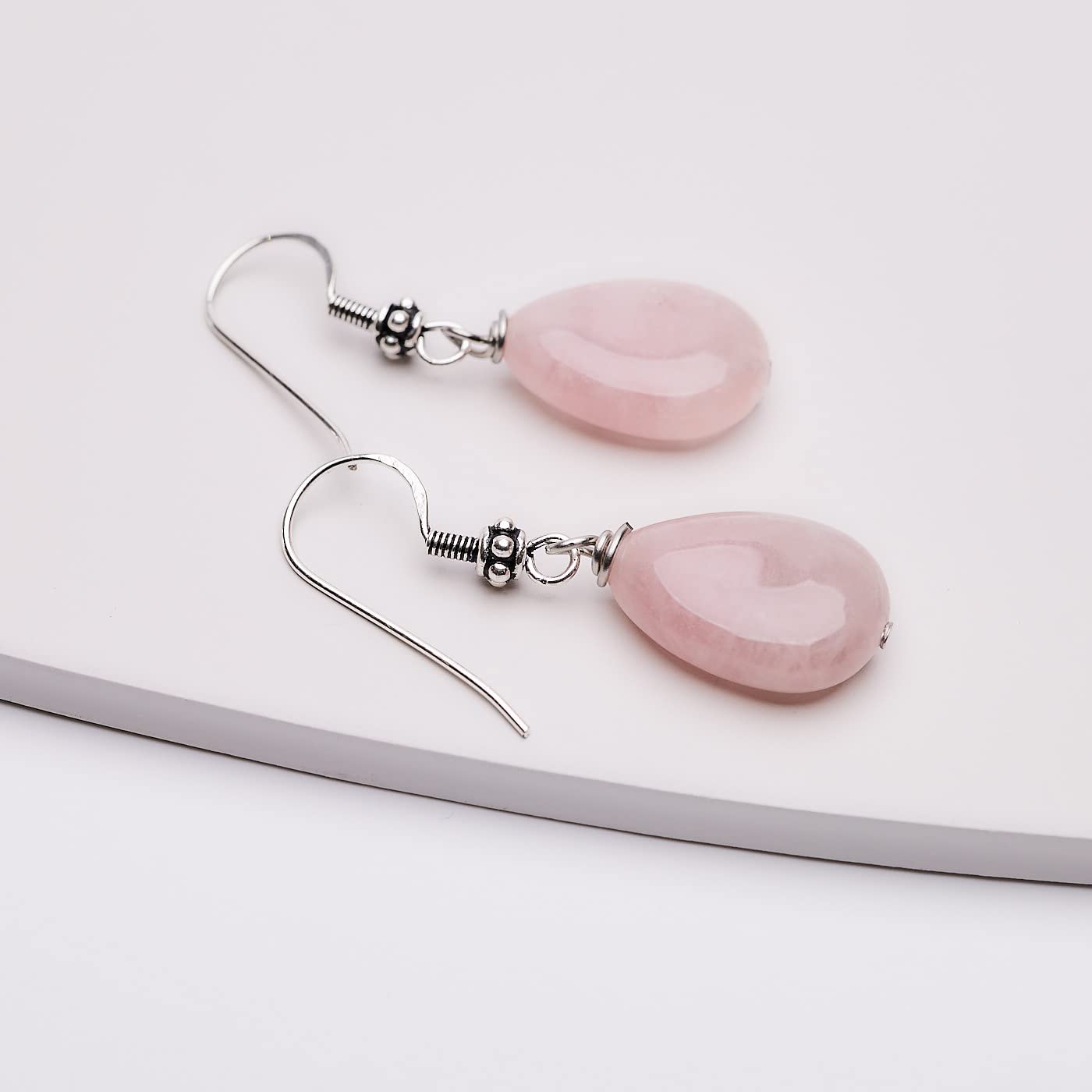 Boucles d'oreilles en argent sterling avec pierres naturelles faites à la main