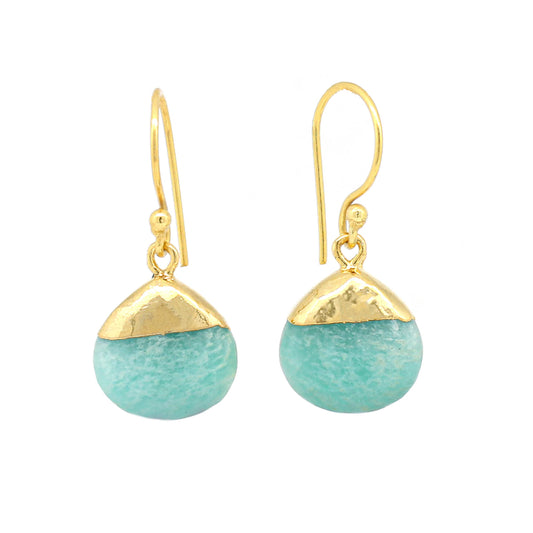 Gempires – boucle d'oreille à crochet en forme de poire plaquée électro naturelle
