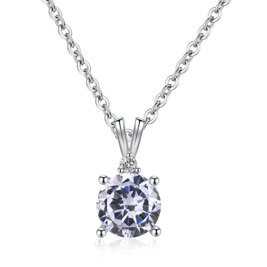 Femmes Argent Diamant Collier, 925 Sterling Silver Chain Pendentif Collier