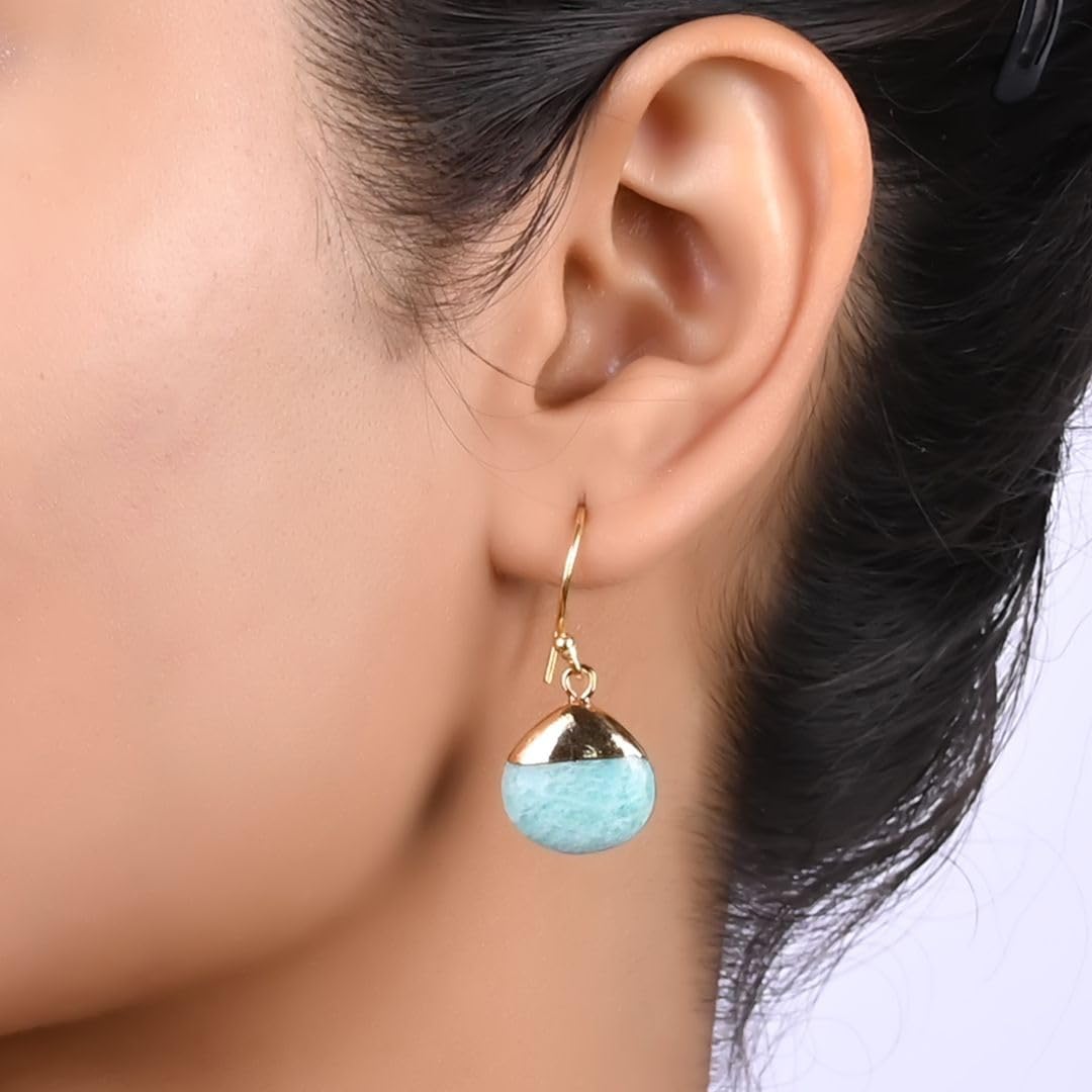 Gempires – boucle d'oreille à crochet en forme de poire plaquée électro naturelle