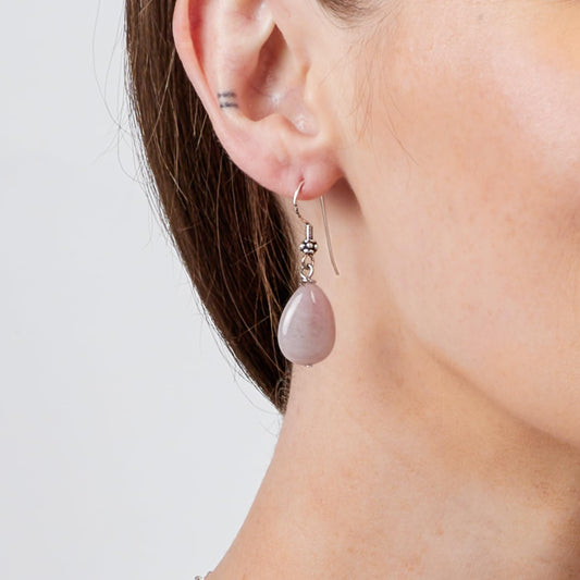 Boucles d'oreilles en argent sterling avec pierres naturelles faites à la main