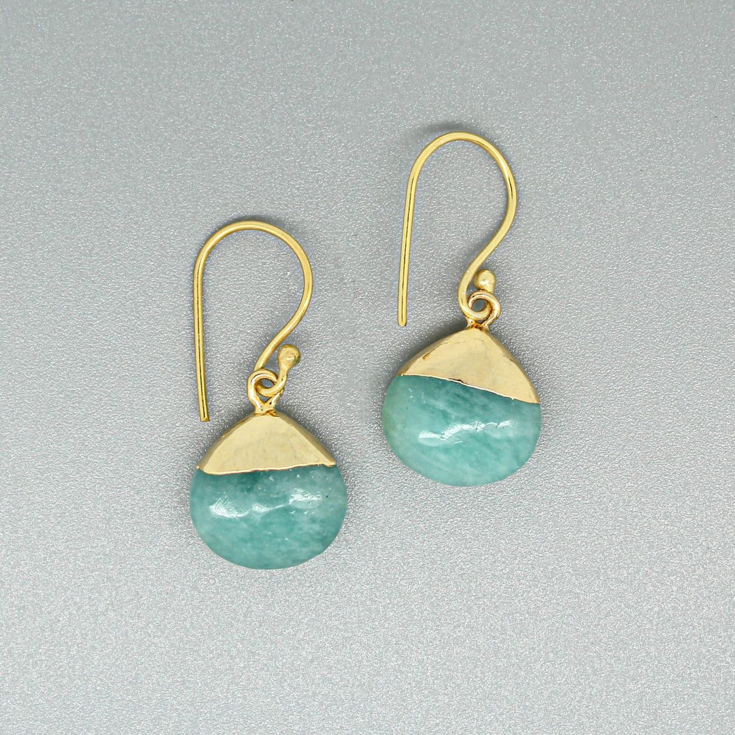 Gempires – boucle d'oreille à crochet en forme de poire plaquée électro naturelle